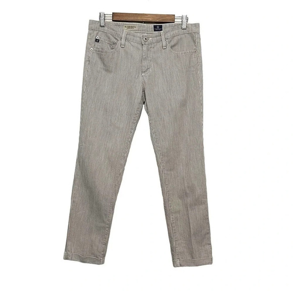 AG Adriano Goldschmied Stilt Roll-Up Jeans Size 29 R Striped USA - Picture 1 of 8
